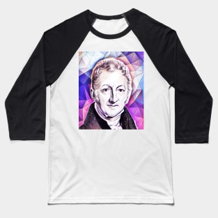 Thomas Robert Malthus Pink Portrait | Thomas Robert Malthus Artwork 8 Baseball T-Shirt